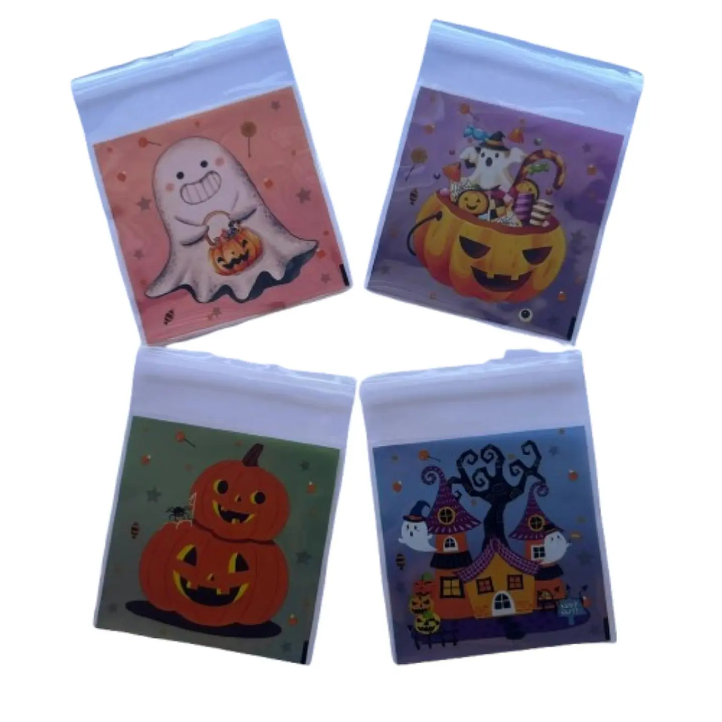 Bolsas Halloween C Celofan Autoadhesivas 100un 10x10+2cm 1