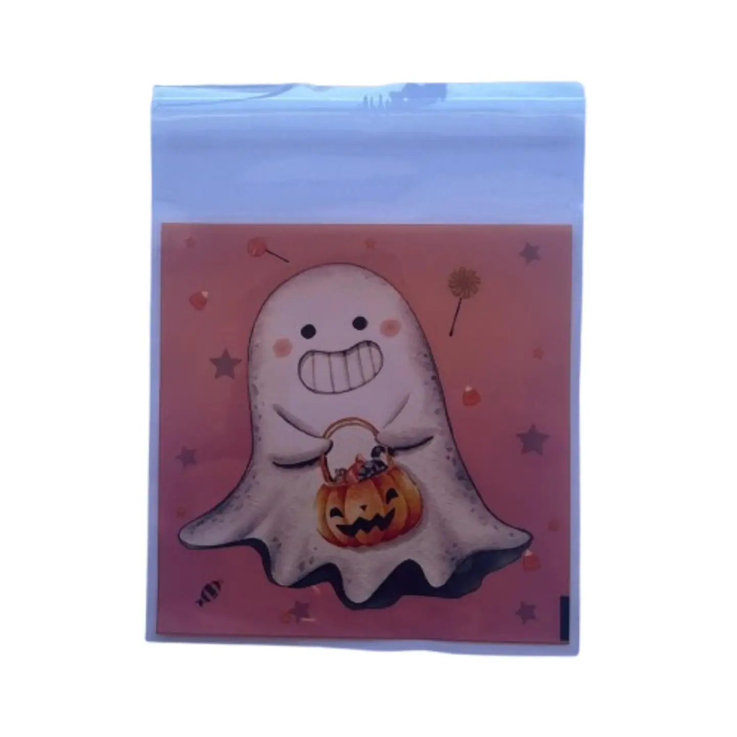 Bolsas Halloween C Celofan Autoadhesivas 100un 10x10+2cm 2