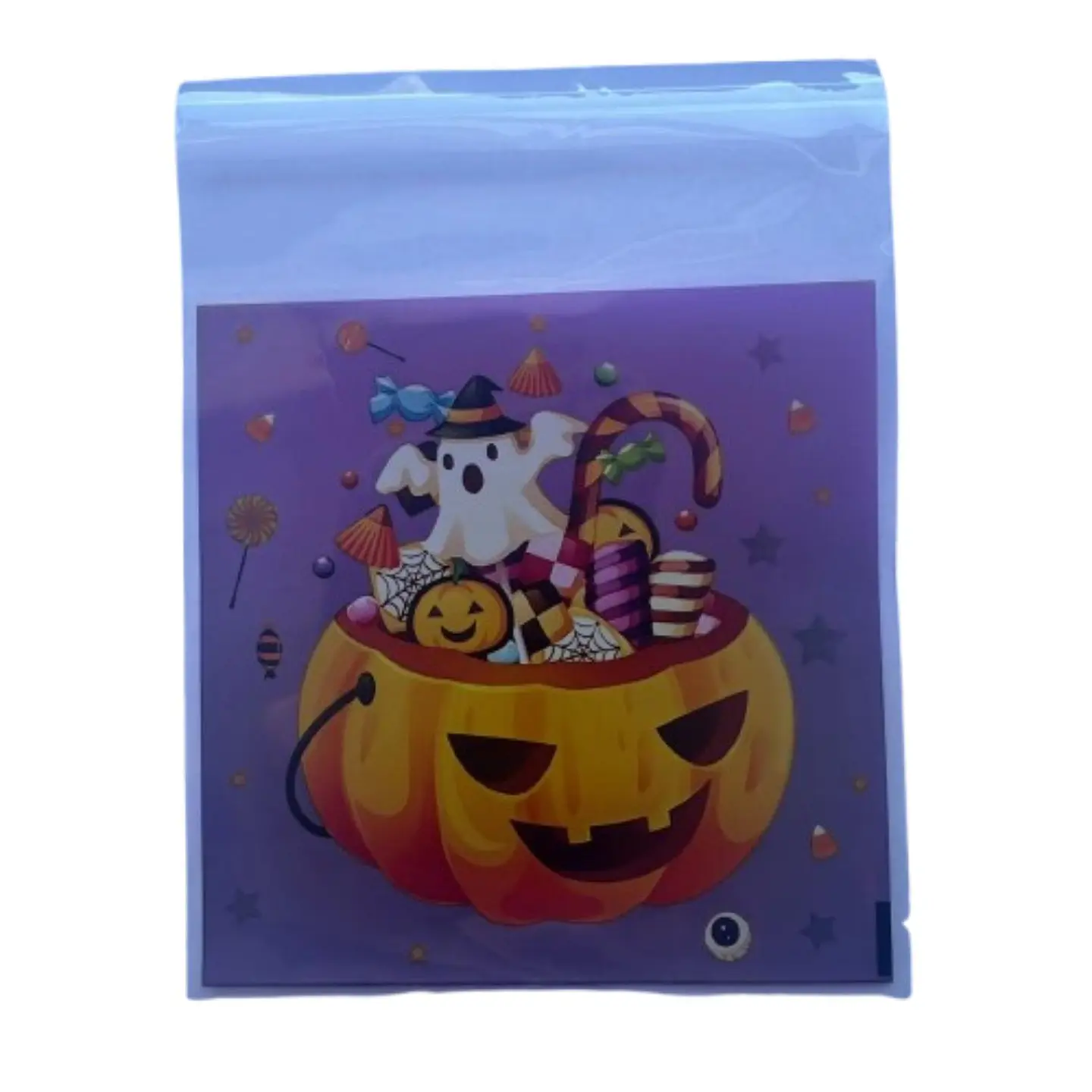 Bolsas Halloween C Celofan Autoadhesivas 100un 10x10+2cm 3