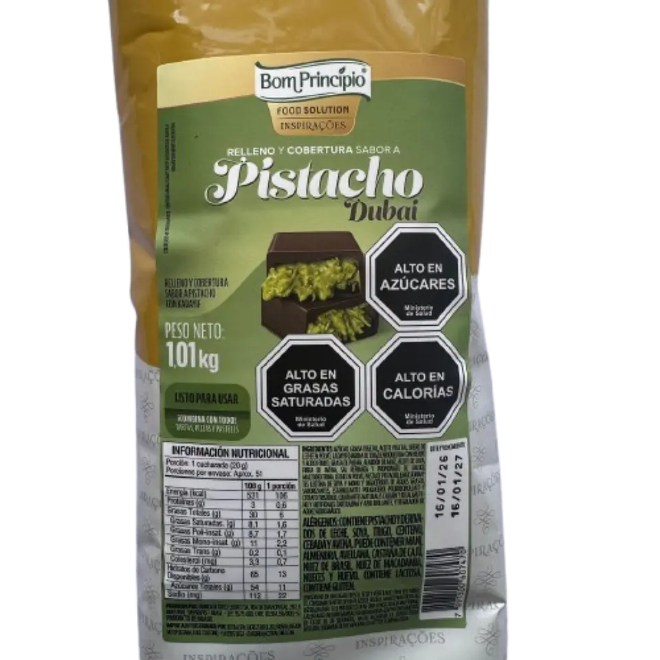 Relleno Pasta Pistacho Dubai Con Kadayif Bom Principio 1kg 2
