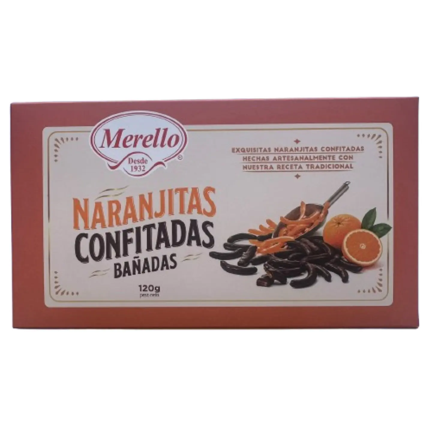 Naranjitas Bañadas en Chocolate Merello 120g 1