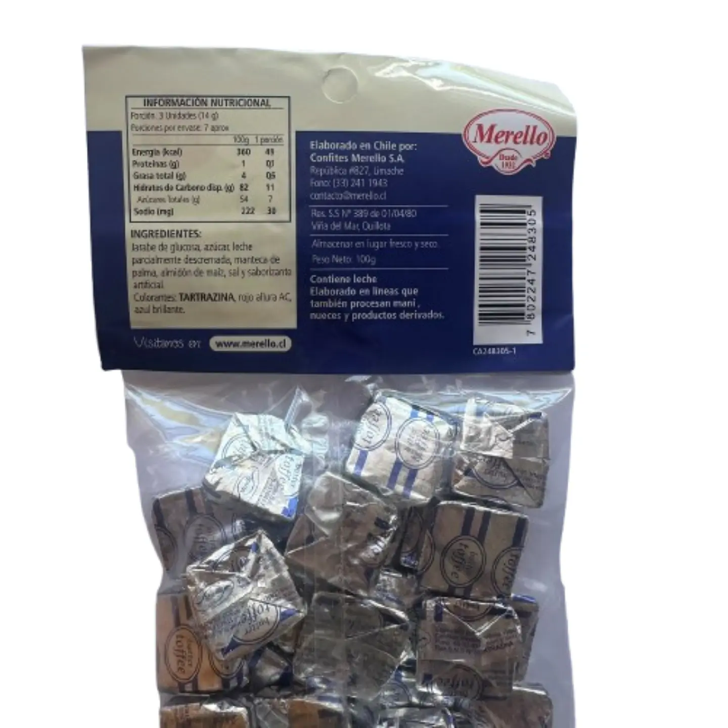 Pack 5 Calugas Toffee Merello 100g 2