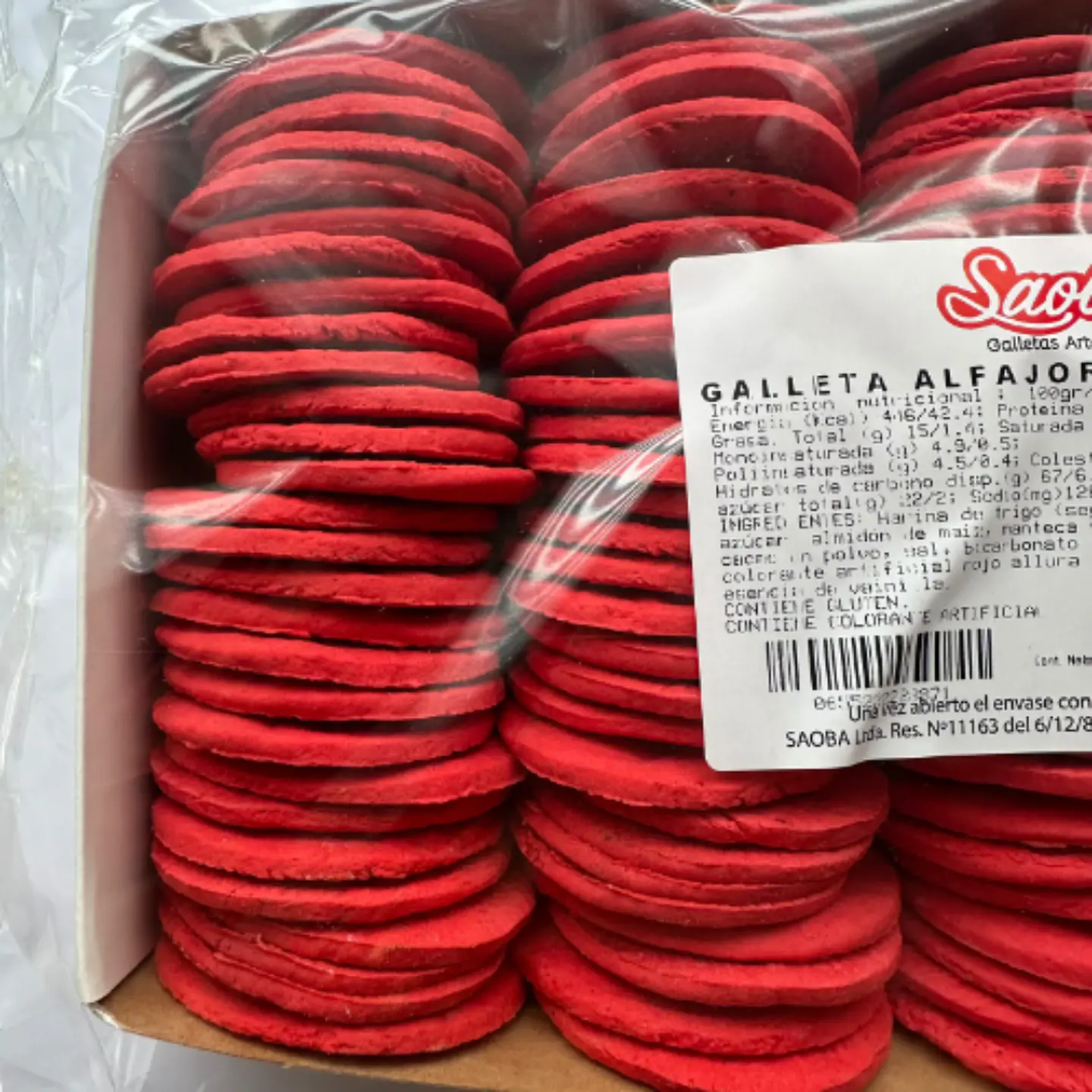 Galletas Tapas De Alfajor Red Velvet Saoba 100un 2