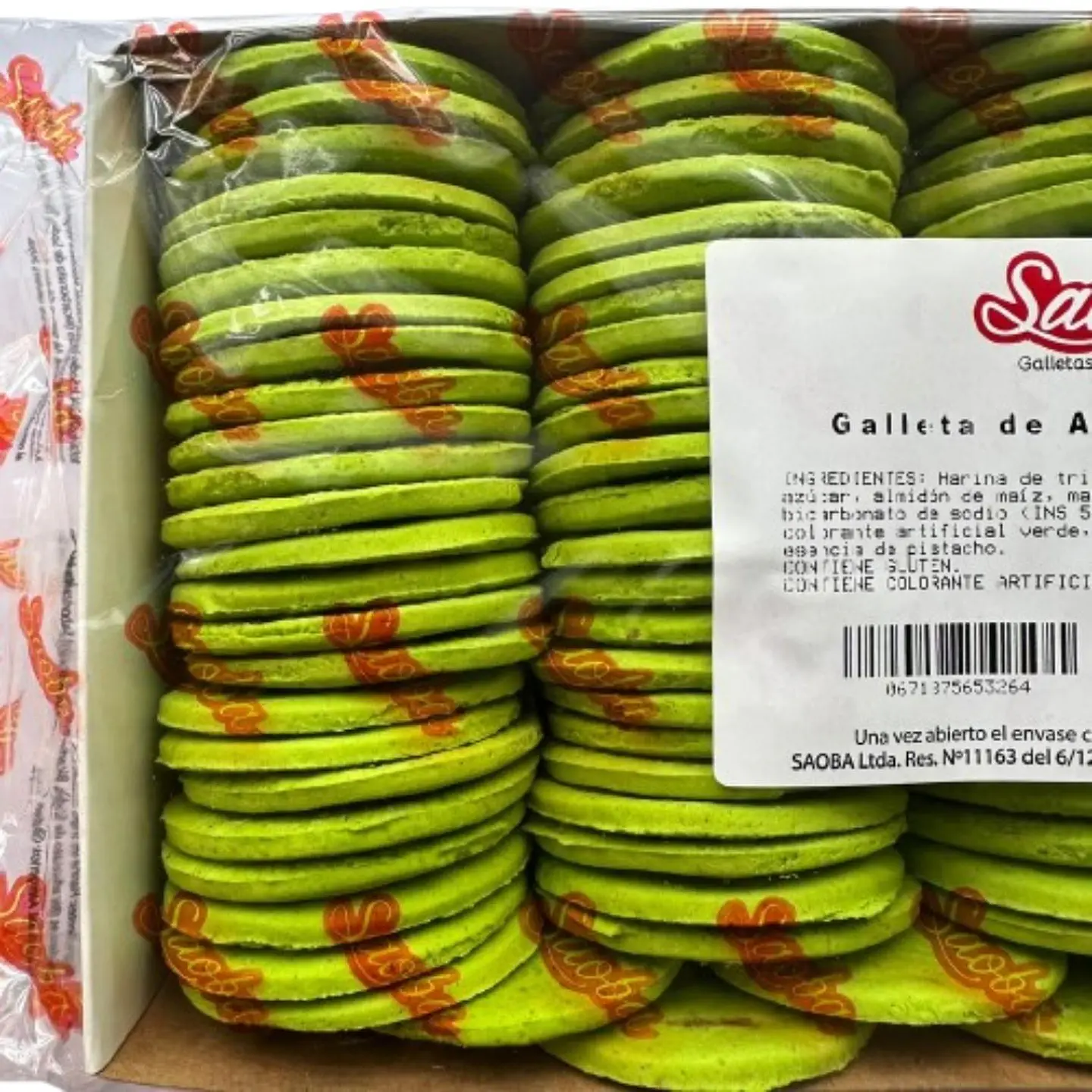 Galletas Tapas De Alfajor Pistacho Saoba 100un 2