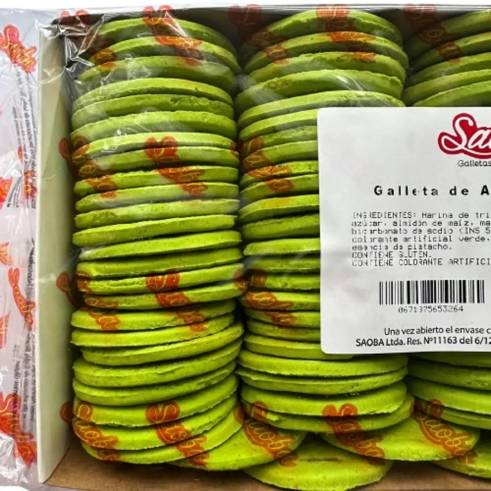 Galletas Tapas De Alfajor Pistacho Saoba 100un 2