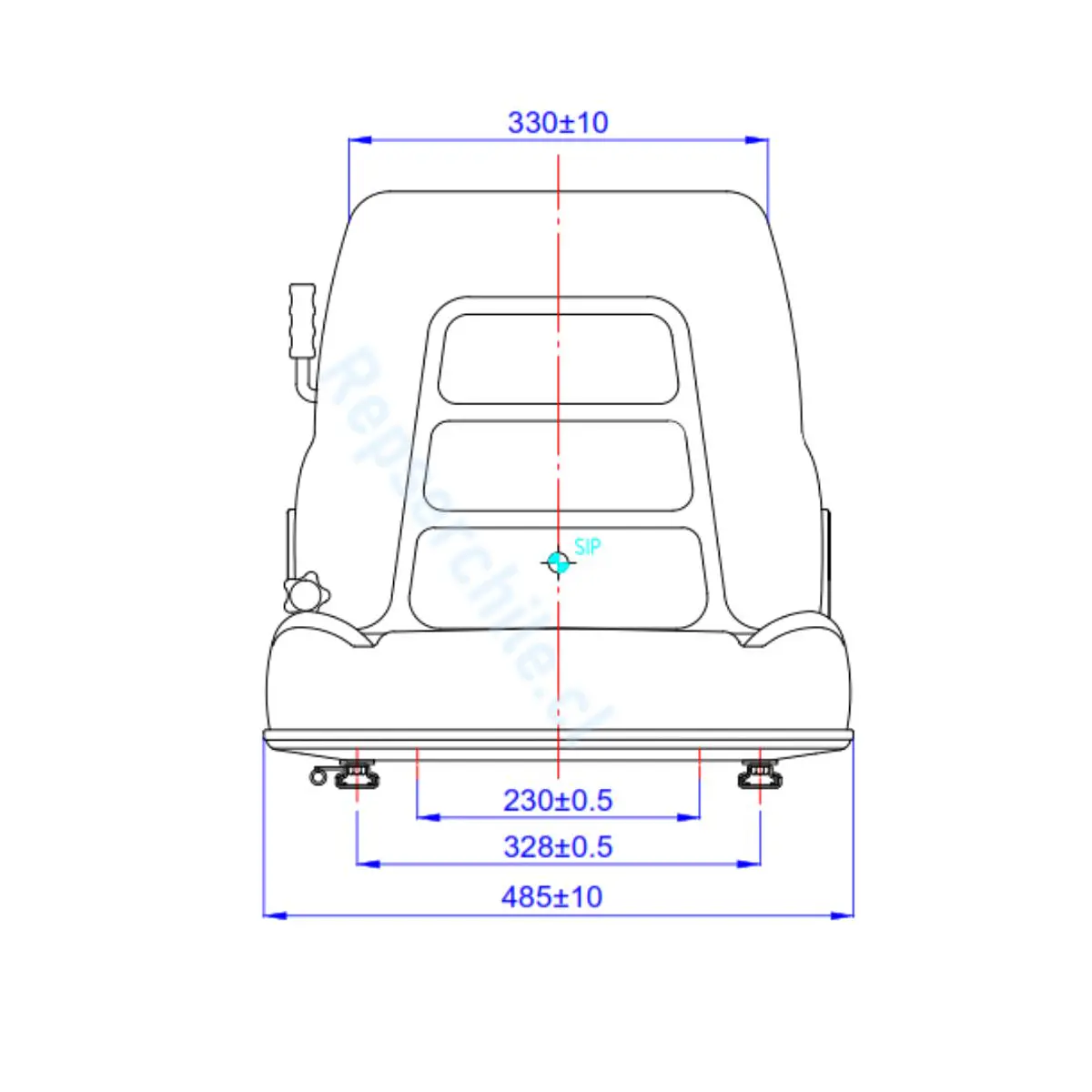 Asiento grua horquilla c/ suspension
