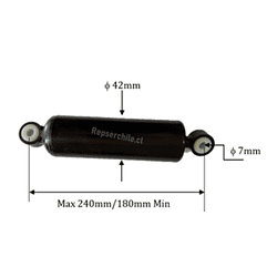 Amortiguador asiento  c/fuelle (18-24x4,2)cm.  perf.7mm.