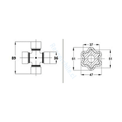Cardan b9 lc 1200mm   z6  1 3/8  c/tubo estrella (c42x104) (2)