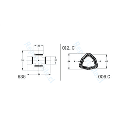 Cardan  b6 lc 1600 mm   z6   1 3/8