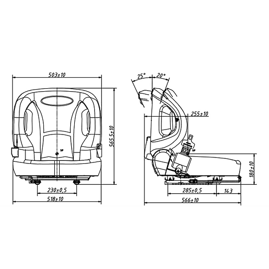 Asiento grua horquilla c/suspe (alt toyota) - Image 2