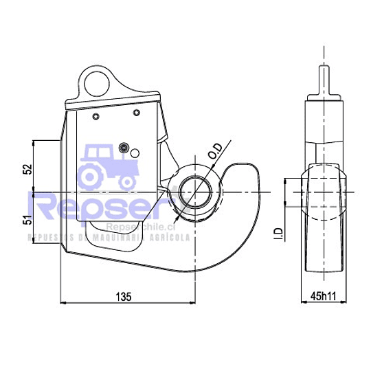 ROTULA C/GATILLO P/SOLDAR CAT3-D64MM. - Image 2
