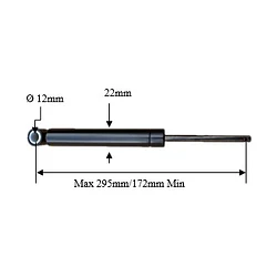 AMORTIGUADOR A.UNIV Y S/FUELLE  (29.5-17.2X2.2)CM PERF 12-4MM (2)