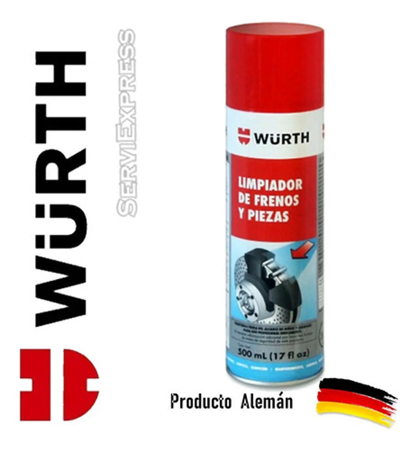 Limpiador De Frenos Plus 500ml Wurth 1