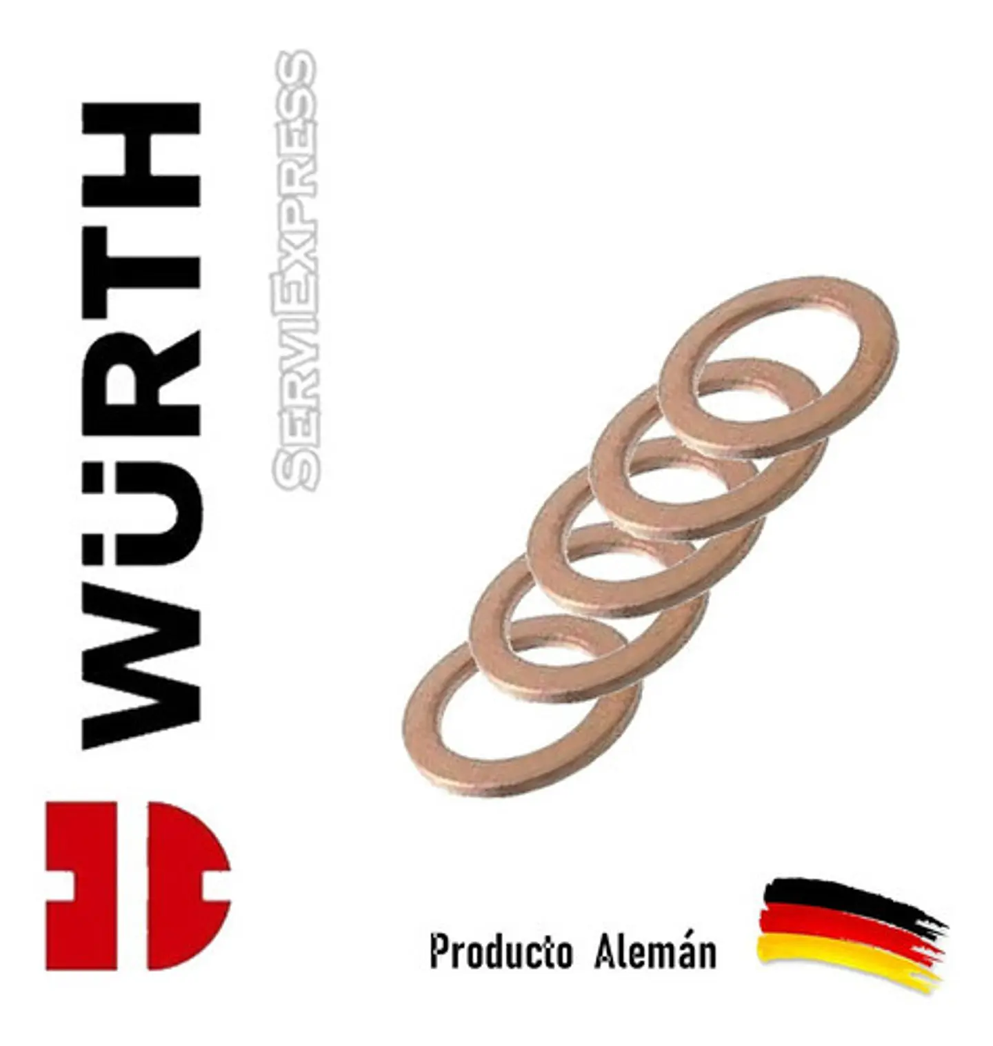 5 Golillas De Cobre Para Tapón De Carter 14x20mm Wurth 1