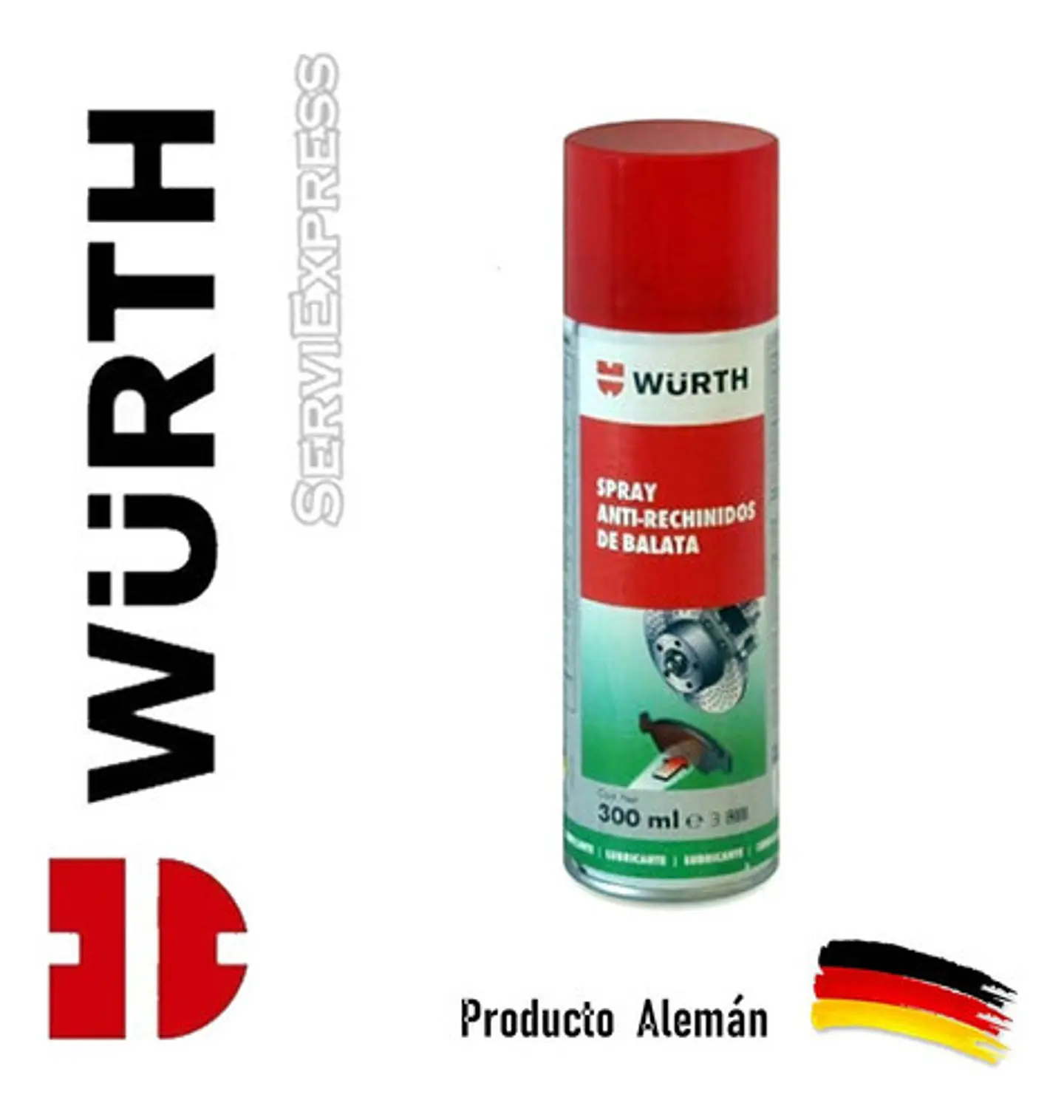 Spray Antichirridos De Pastillas De Freno 300 Ml Wurth  1