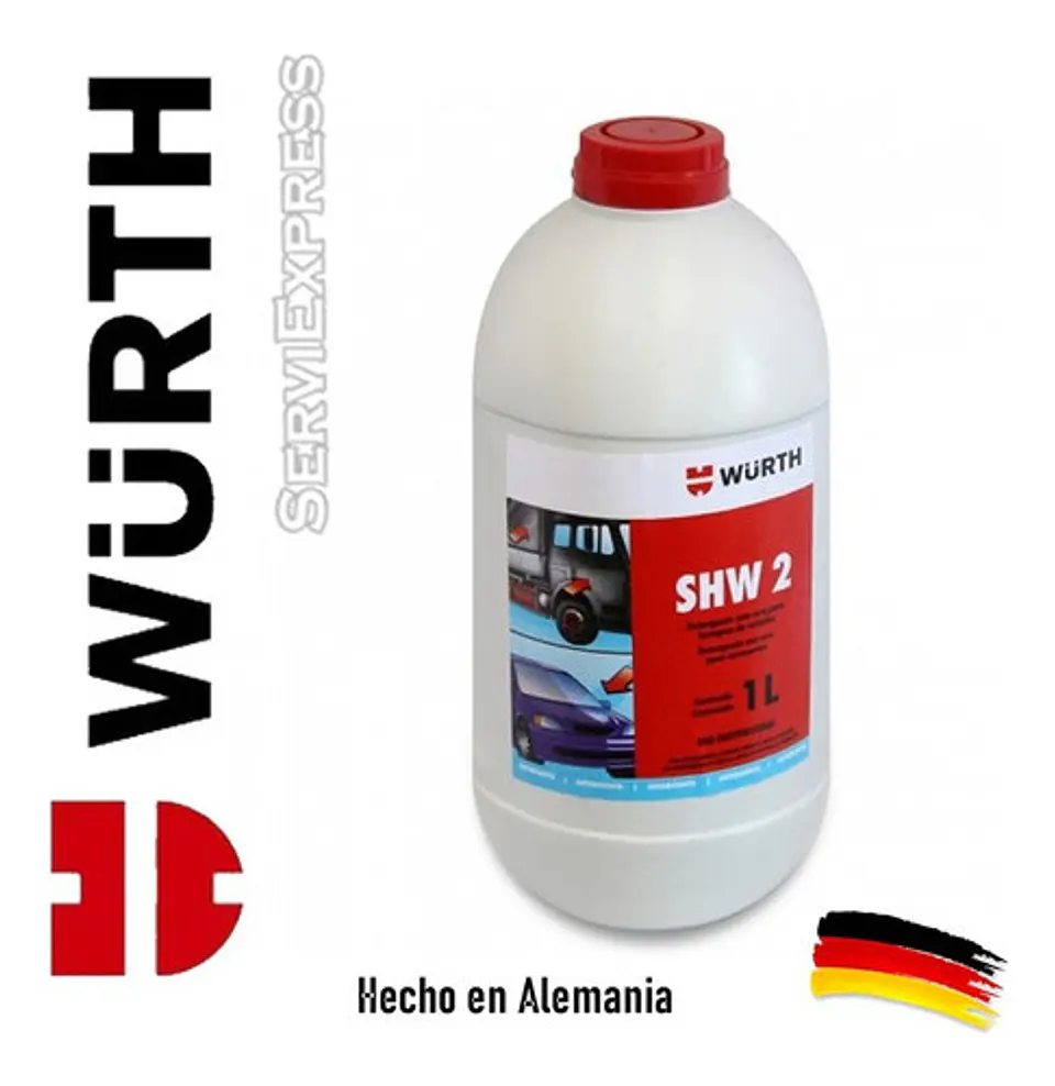 Shampoo Concentrado Con Cera Para Autos Wurth 1 Litro 1