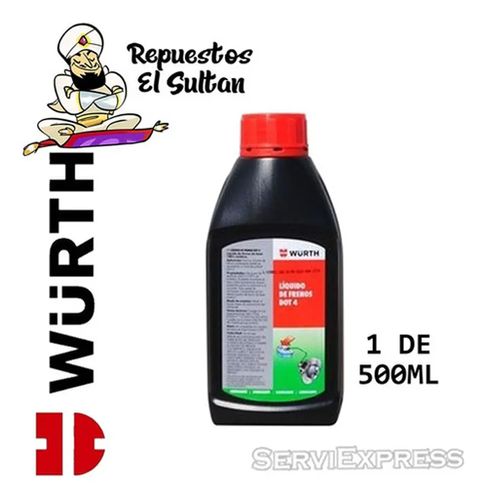 Pack Liquido De Freno Dot4 Wurth 500ml 1