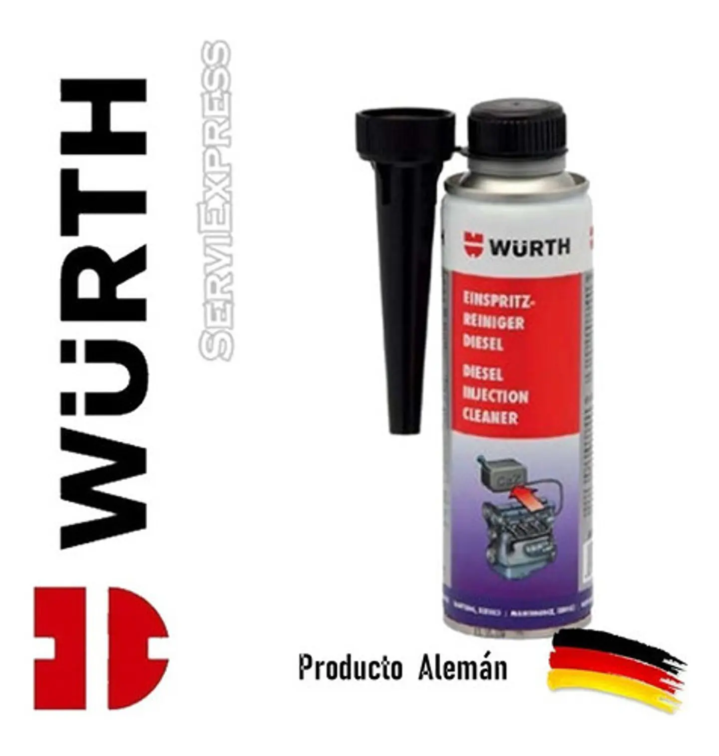 Limpia Inyector Diesel Common Rail Petroleo Wurth 300ml 1