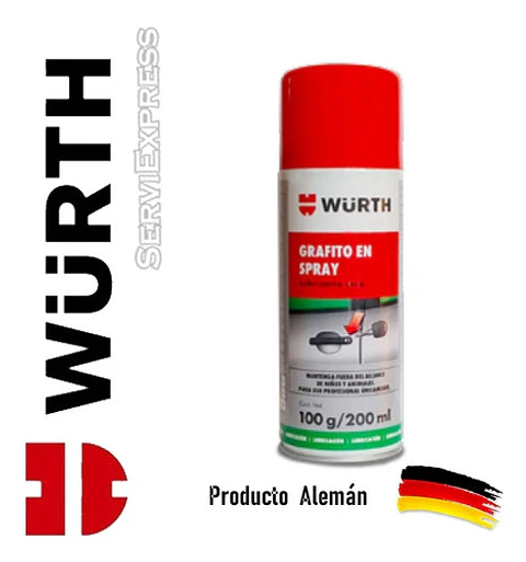 Grafito En Spray Wurth  Rieles Llaves Candados Cadenas