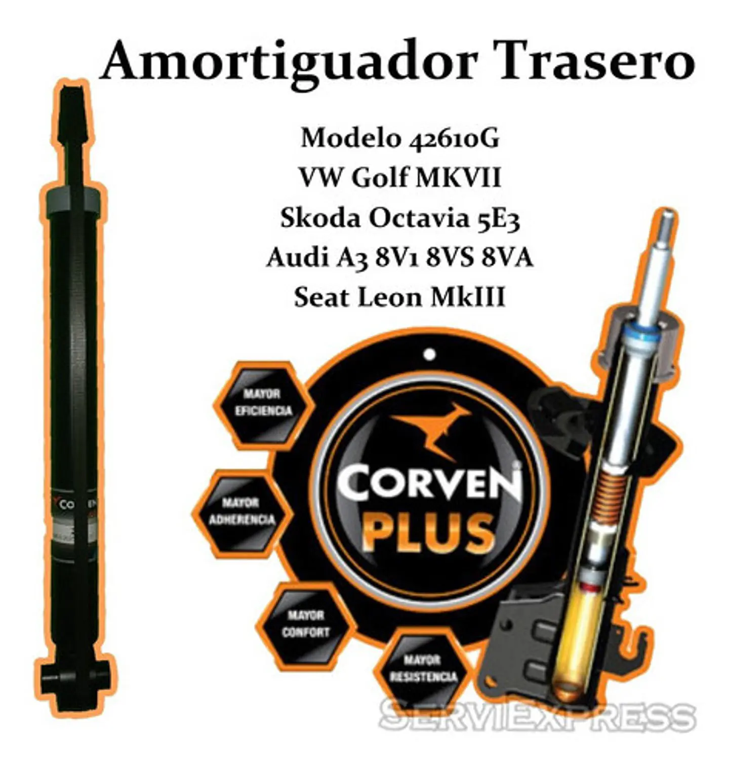 Amortiguador Trasero Volkswagen Golf Mk7 Audi A3 1