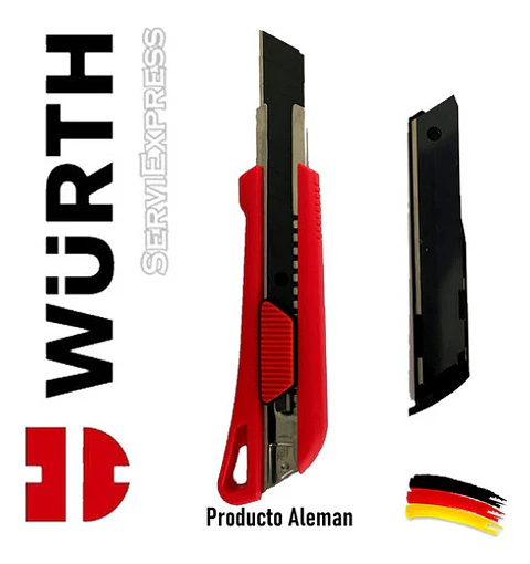 Cartonero Corta Cartón Cuchillo Exacto Wurth Con 3 Hojas