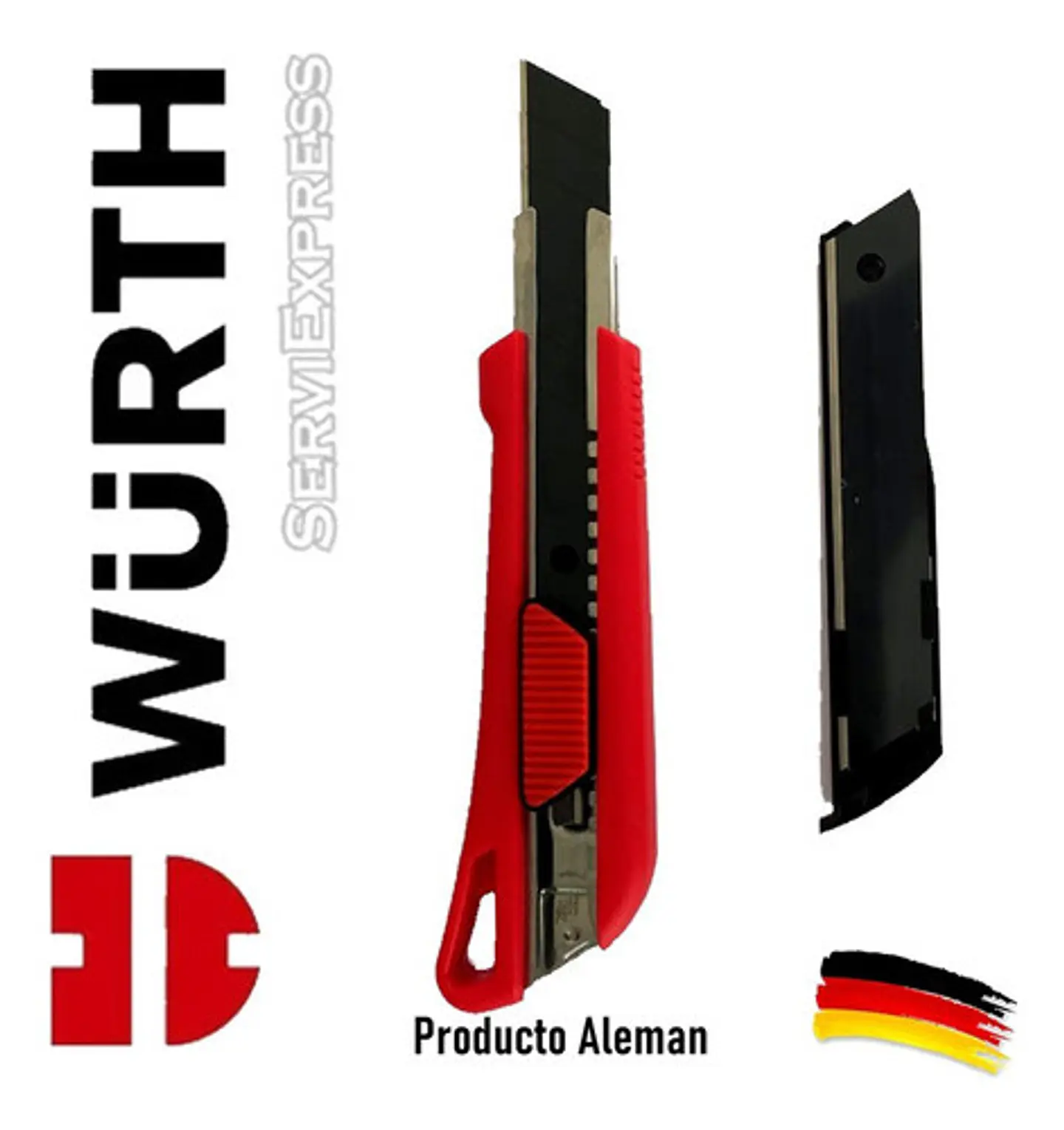 Cartonero Corta Cartón Cuchillo Exacto Wurth Con 3 Hojas 1