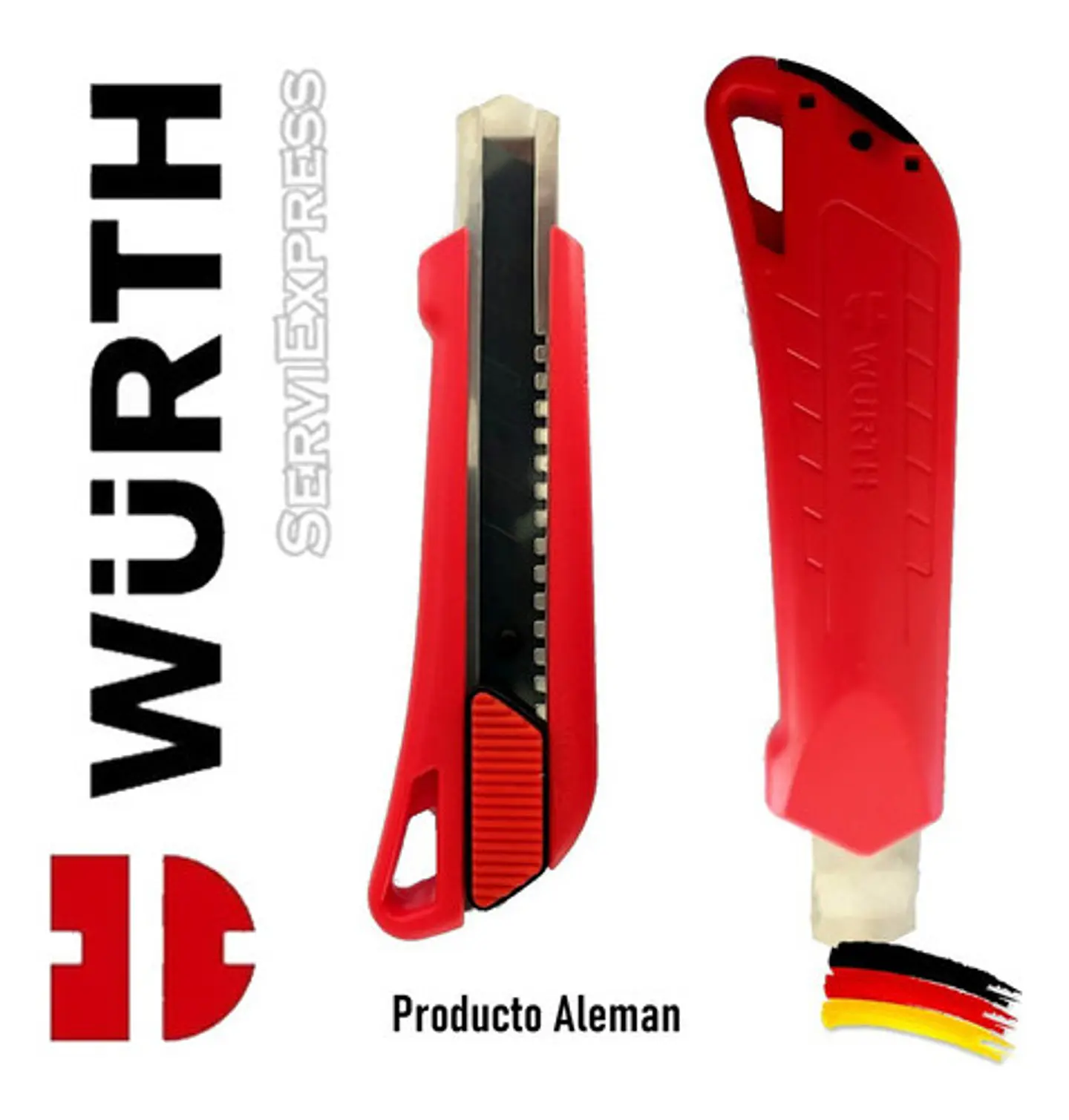 Cartonero Corta Cartón Cuchillo Exacto Wurth Con 3 Hojas 2