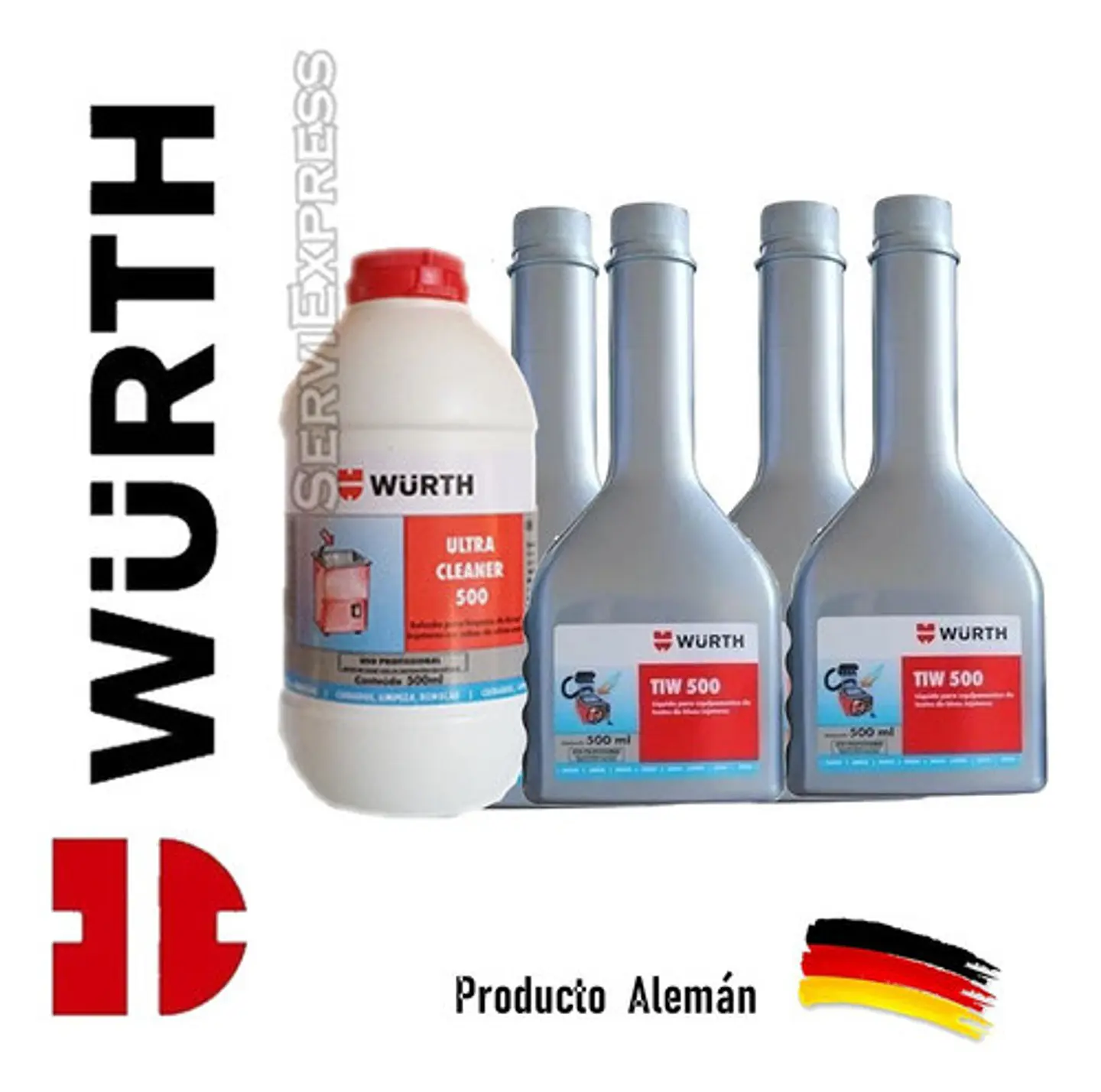 Kit Ultra Cleaner 500 Ml   Y 4 Tiw 500 Wurth Limpia Inyector 1