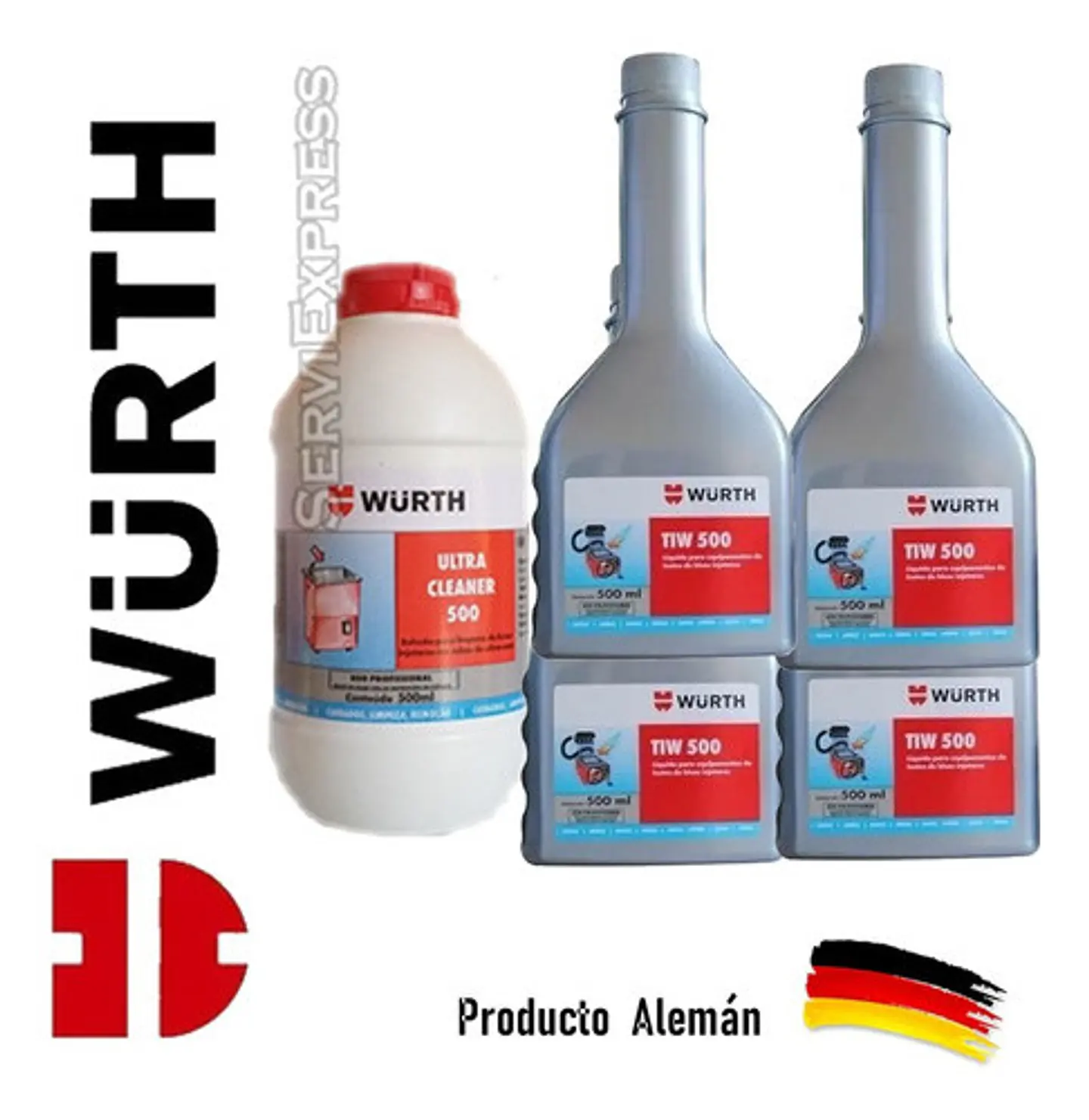 Kit Ultra Cleaner 500 Ml   Y 4 Tiw 500 Wurth Limpia Inyector 2