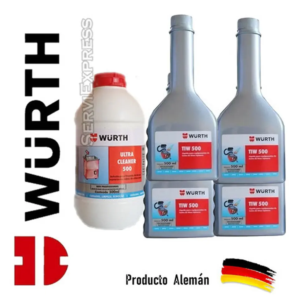 Kit Ultra Cleaner 500 Ml   Y 4 Tiw 500 Wurth Limpia Inyector 2
