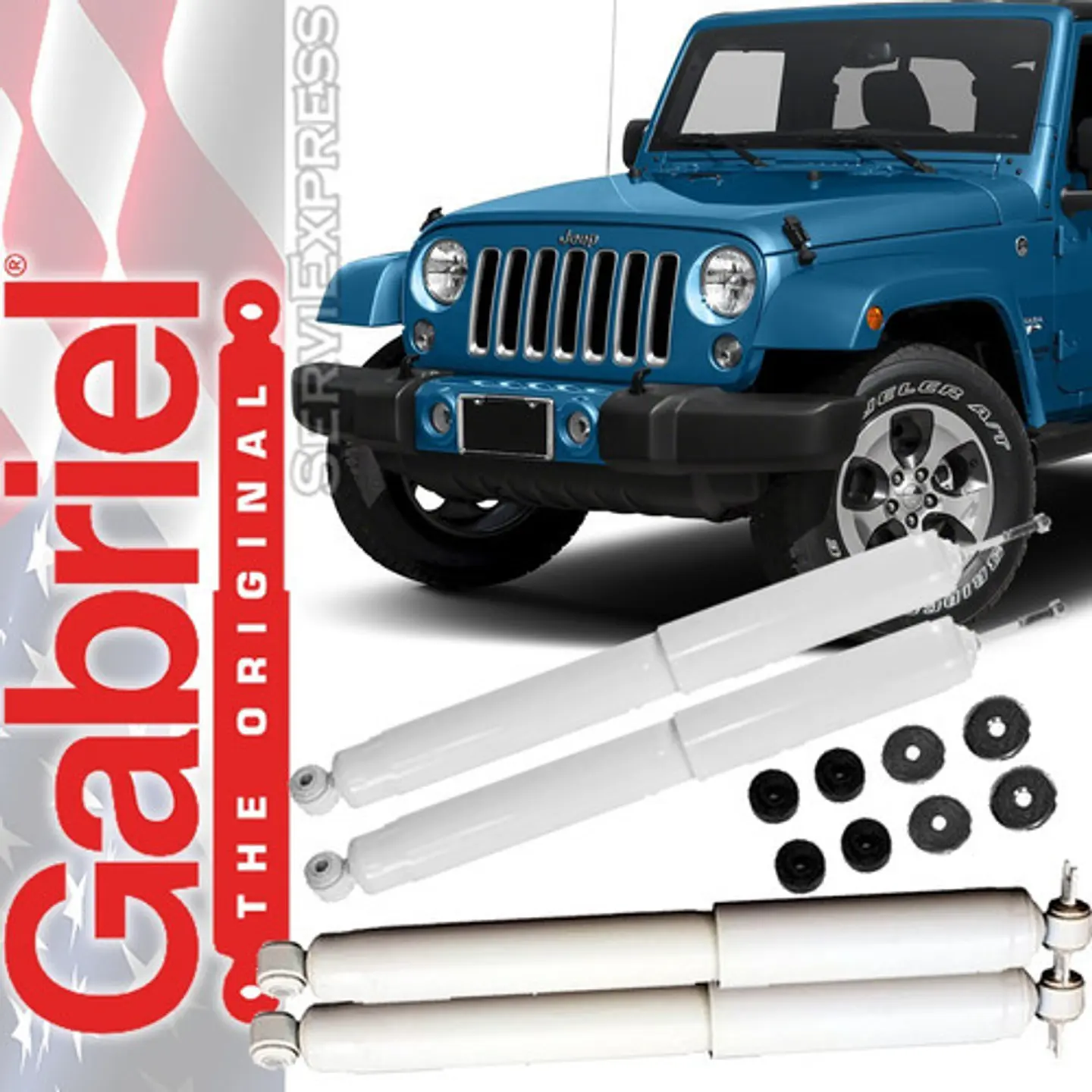Juego Amortiguadores Gabriel Del/tra Jeep Wrangler 2007-2016 1