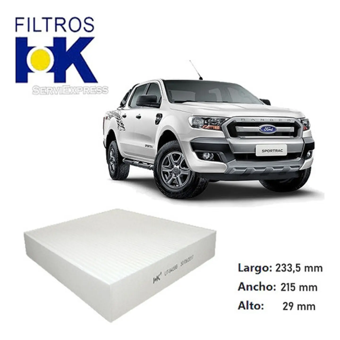 Filtro Polen Para Ford  Ranger  Del 2007-2018  2