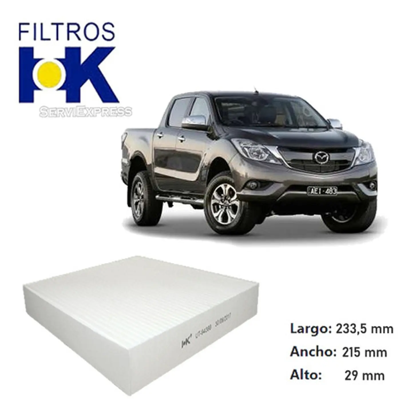 Filtro Polen Para Mazda Bt 50 2.2 Del 2013 Al 2018 2