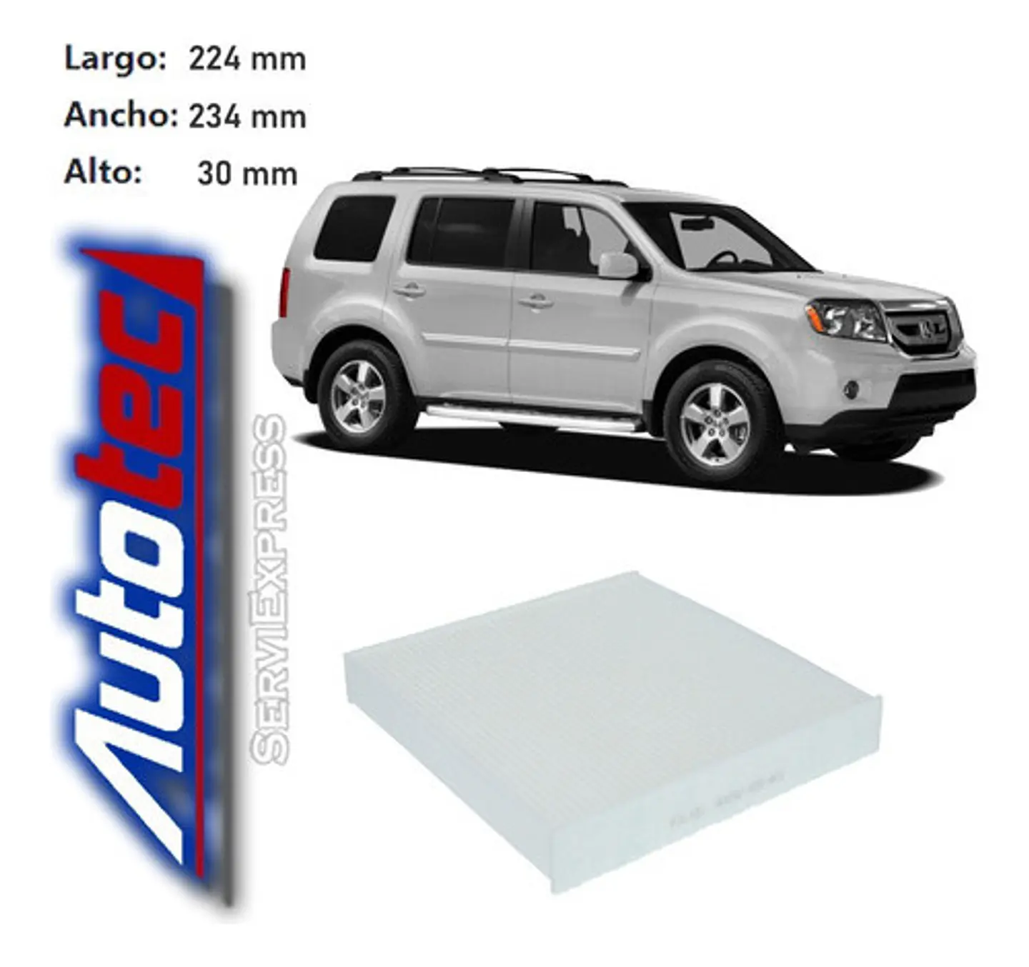 Filtro Polen Honda Pilot 3.5 Del 2009 Al 2011 2