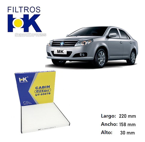 Filtro Polen Para Geely Mk 1.5 Del 2010 Al 2014