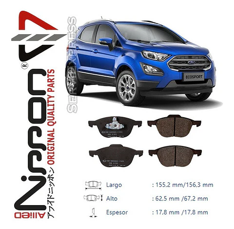Pastillas De Frenos Japonesas Delanteras Ecosport 2013-2019
