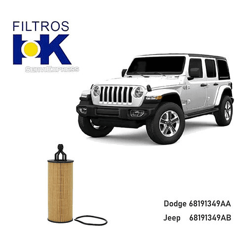 Filtro Aceite Elemento Jeep Wrangler 3.6 Del 2012 Al 2018