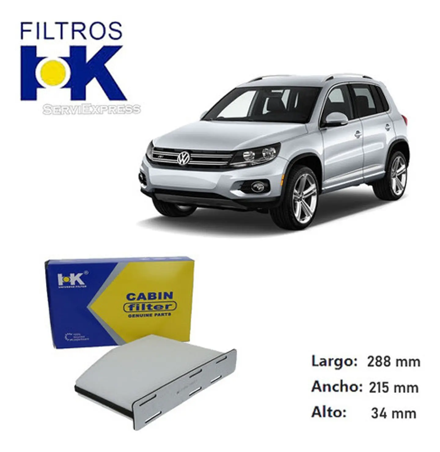 Filtro Polen Volkswagen Tiguan 2.0 Del 2010 Al 2016 2