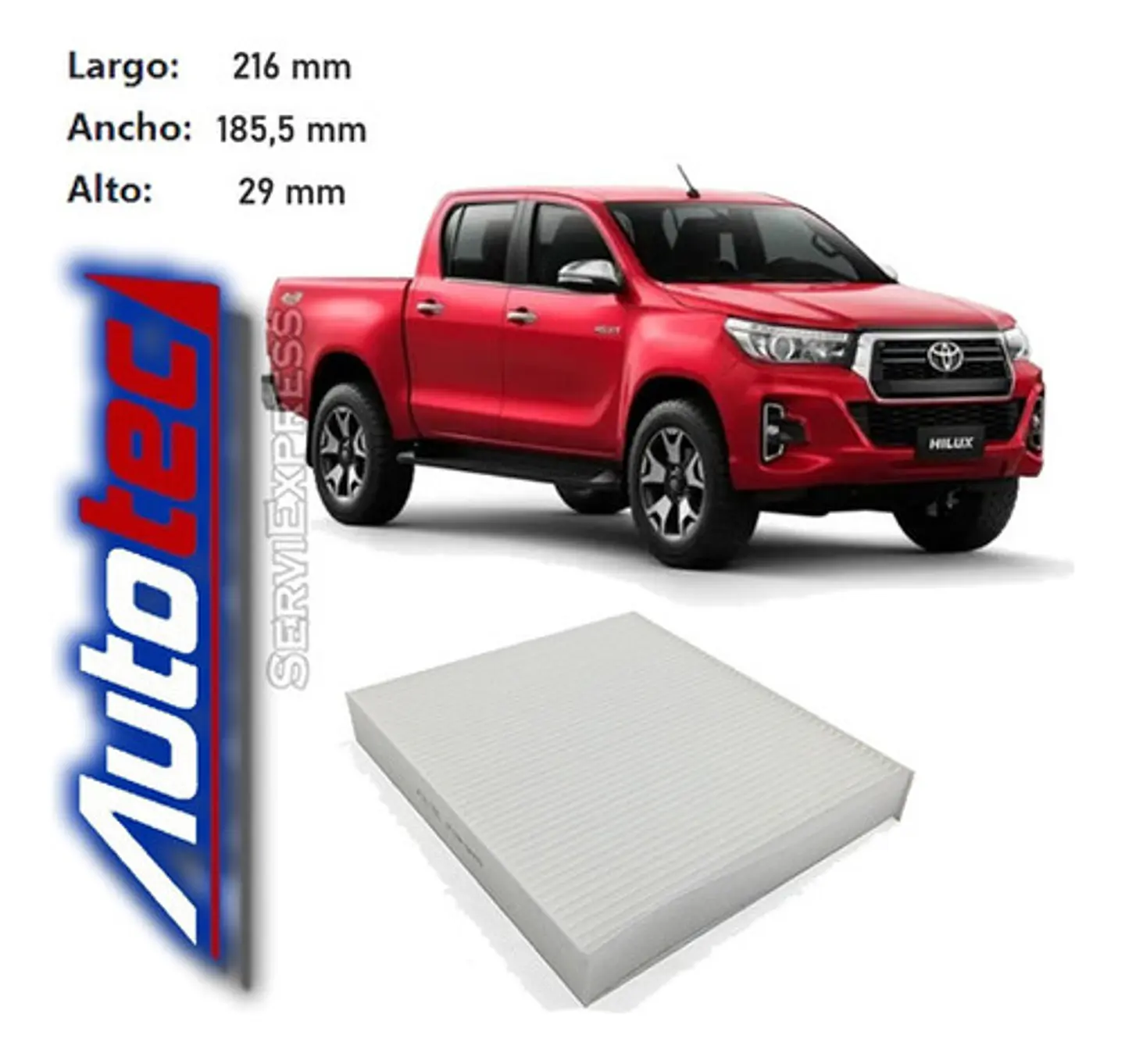 Filtro De Polen Toyota Hilux Del 2016 Al 2020 2