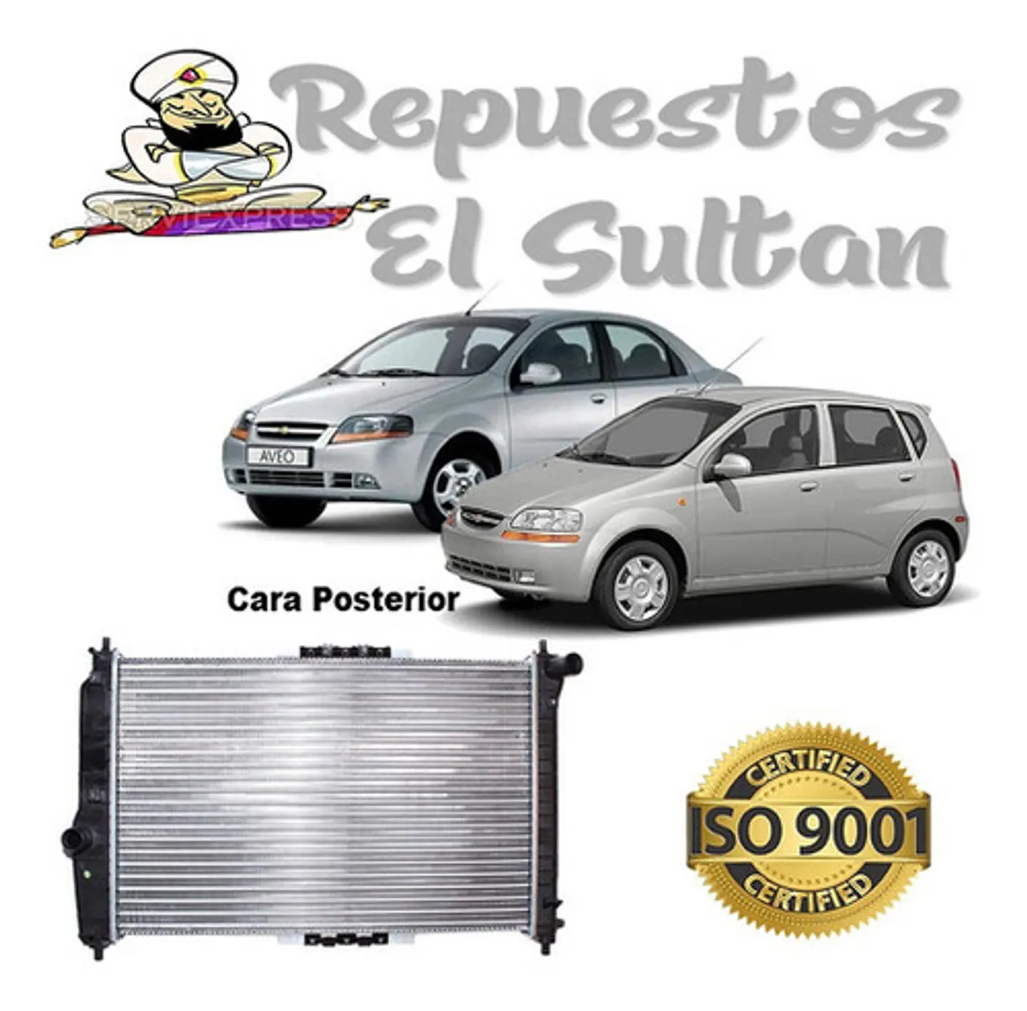 Radiador Motor Aveo 1.4 2004-2008 Mecánico Con Y Sin A/c 1