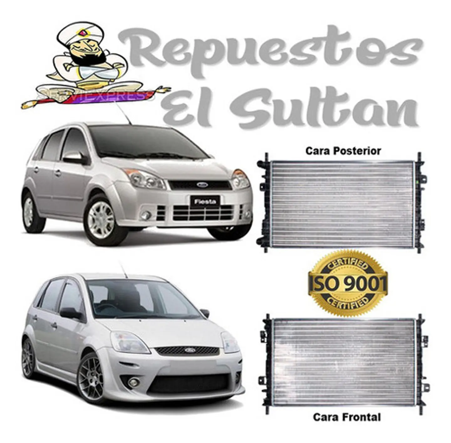 Radiador Motor Ford Fiesta 1.6 Zetec Rocam Del 2003-2009 1