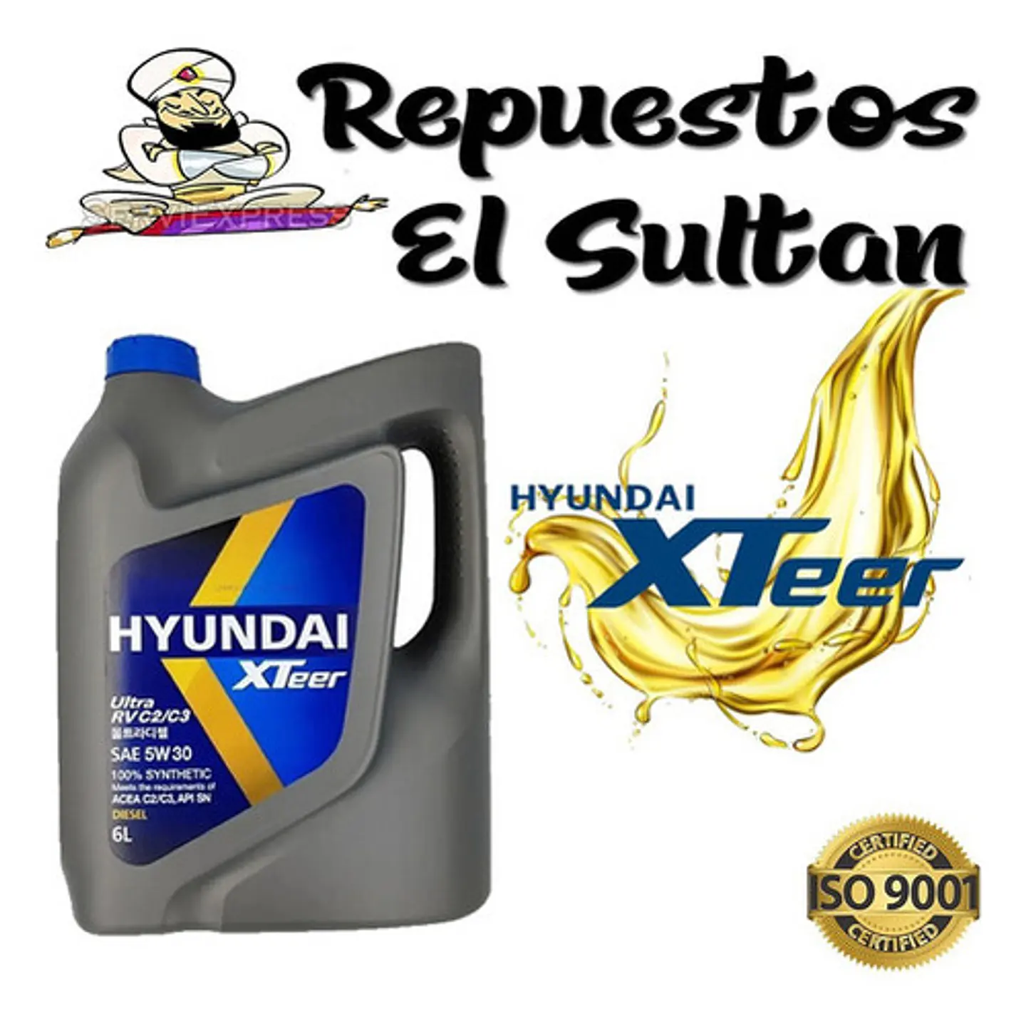 Aceite Original Hyundai 5w30 Sintético 6l Dpf Y Bencinero 1