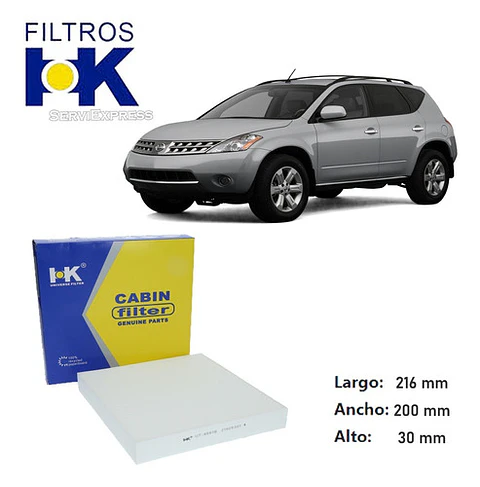 Filtro Polen Nissan Murano Del 2003 Al 2008 Z50