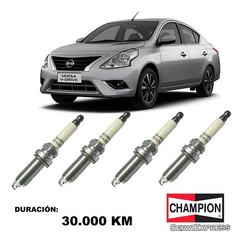 Bujía Nissan Versa 1.6  Champion (4 Unidades)