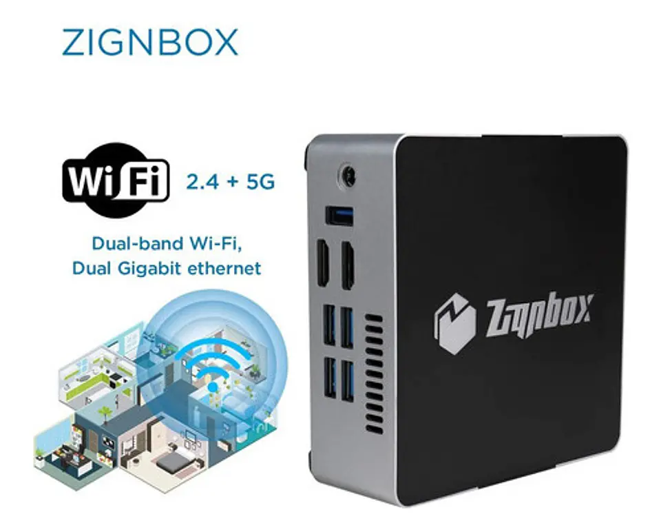 Mini Pc Celeron , 2 Hdmi, 4gb Ram, 64gb Emmc, Windows 10 Pro 4