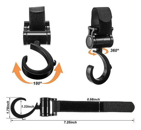 Set De 2 Ganchos Para Coche Bebé 360 Grados