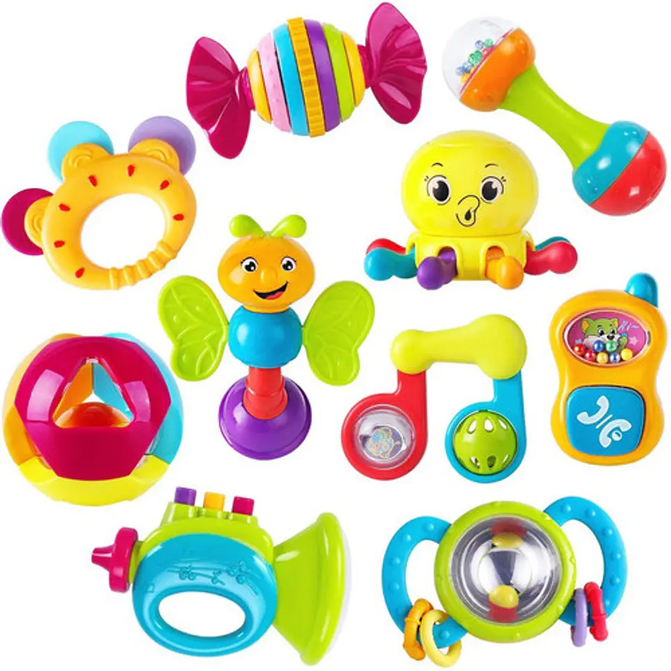 Sonajeros Mordedores Sensoriales Pack 10 Bebes Desde 0 Meses 1