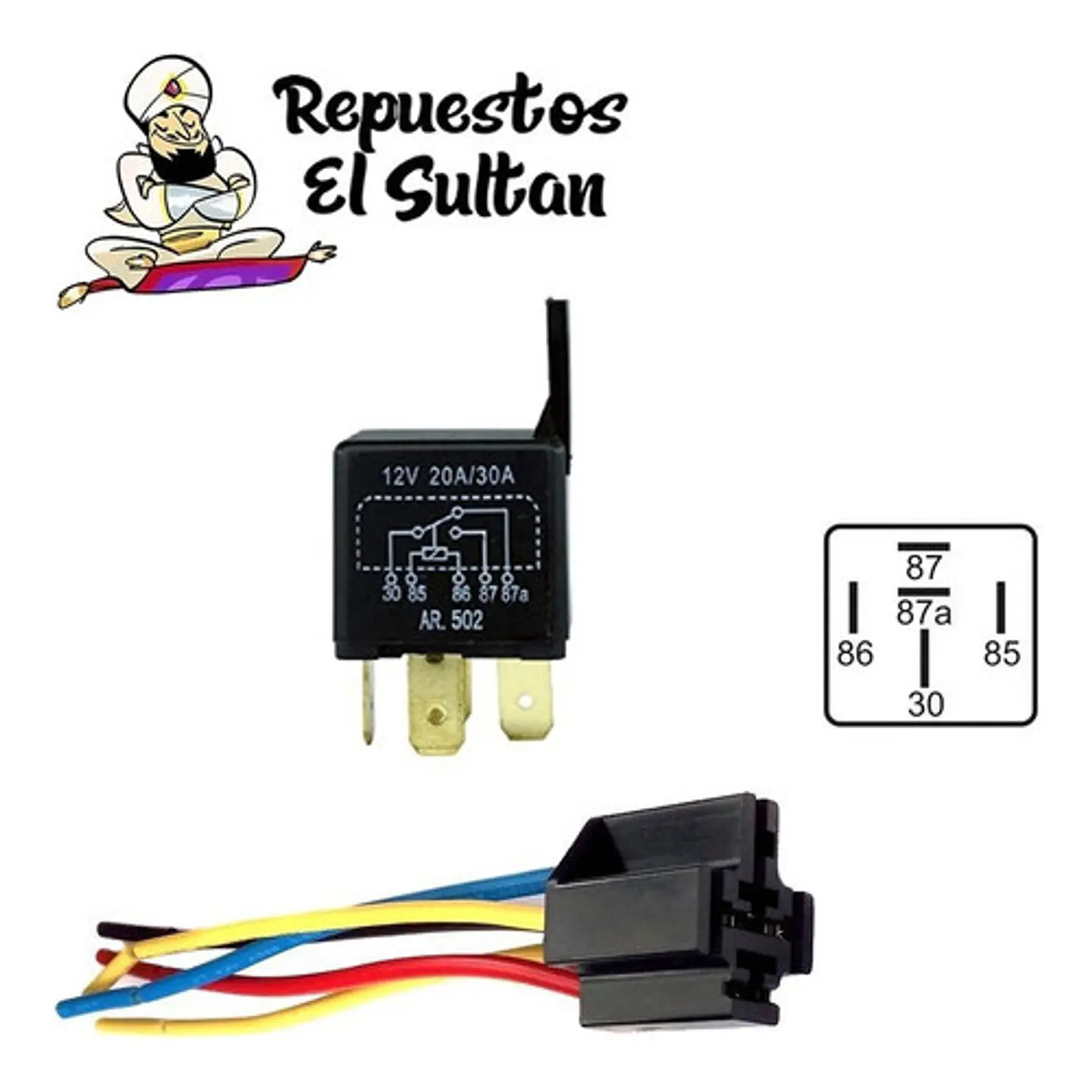 Rele 12v 5 Patas  87 Y 87a Con Enchufe  1