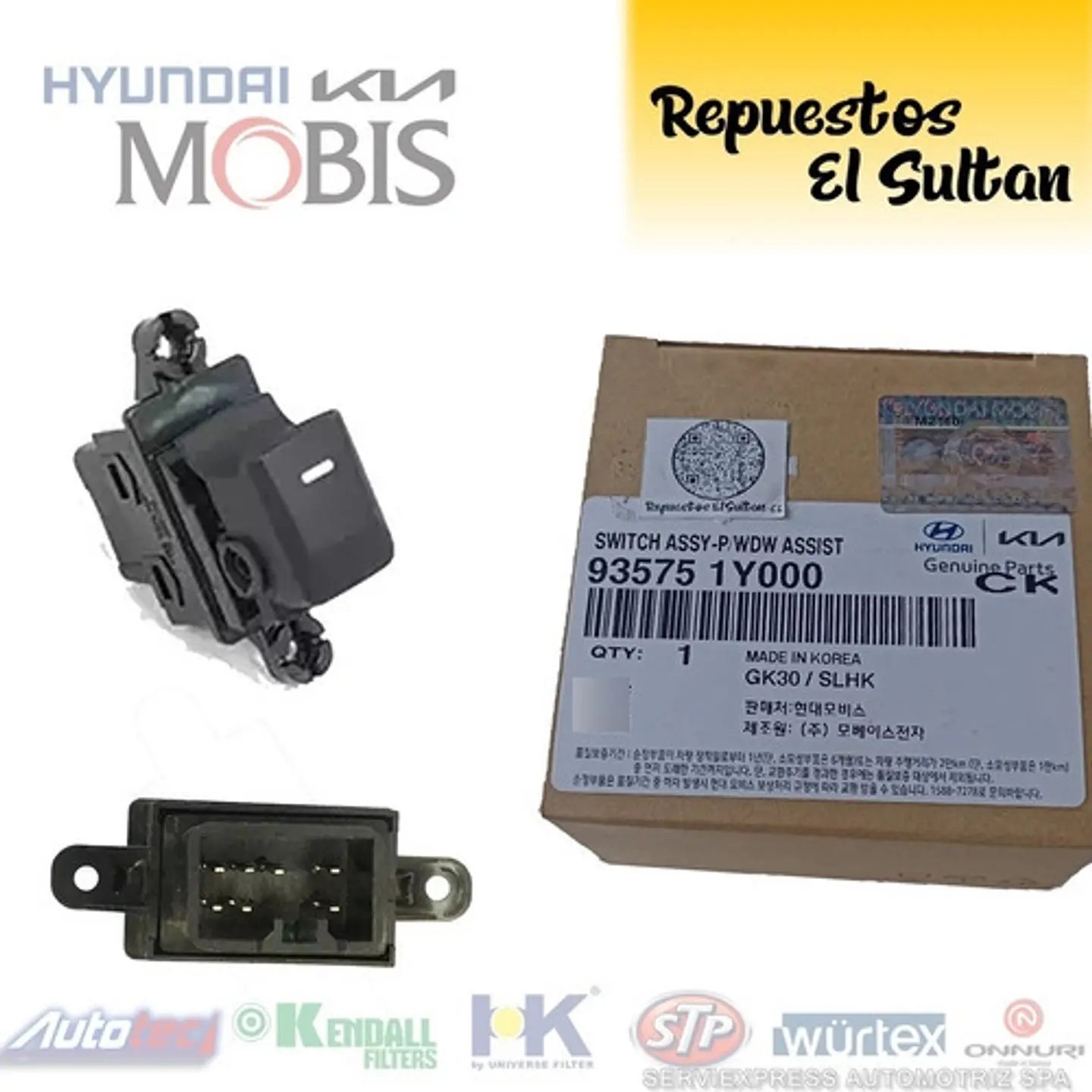 Botonera Boton Individual Alzavidrio Kia Morning 2012-2022  1