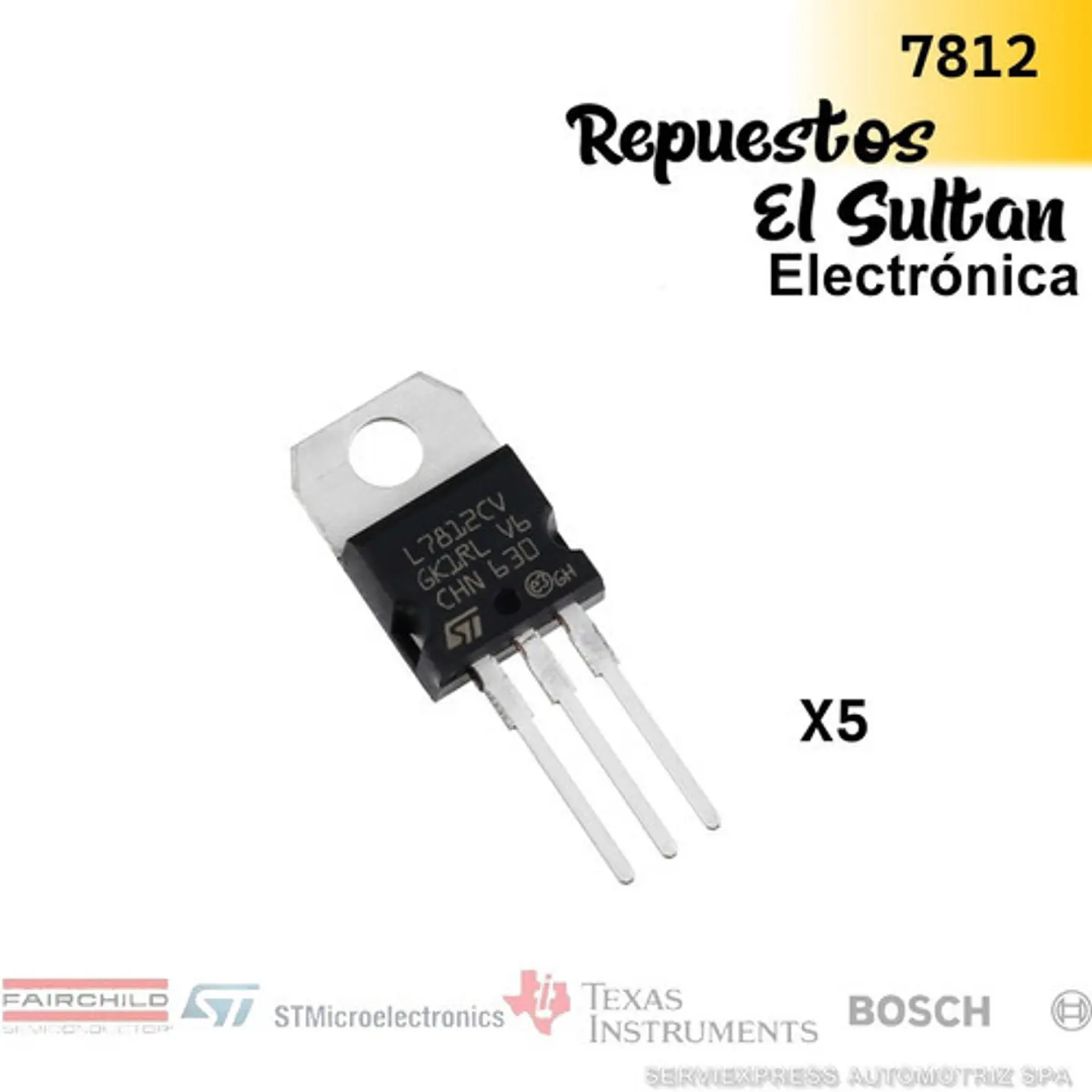 Pack 5 Regulador L7812 Lm7812 T0220  1